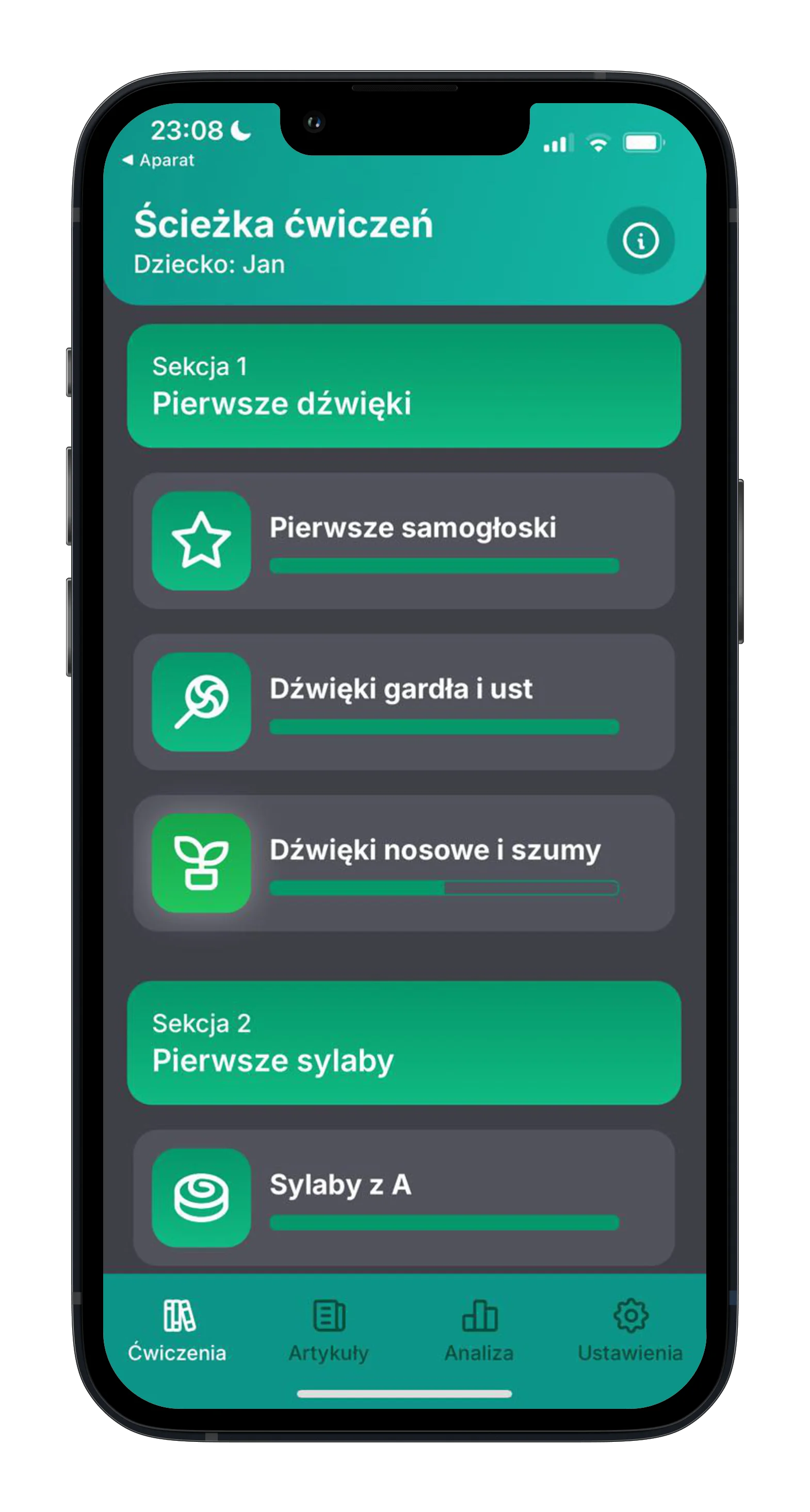 Ekran główny aplikacji Mówimy Razem